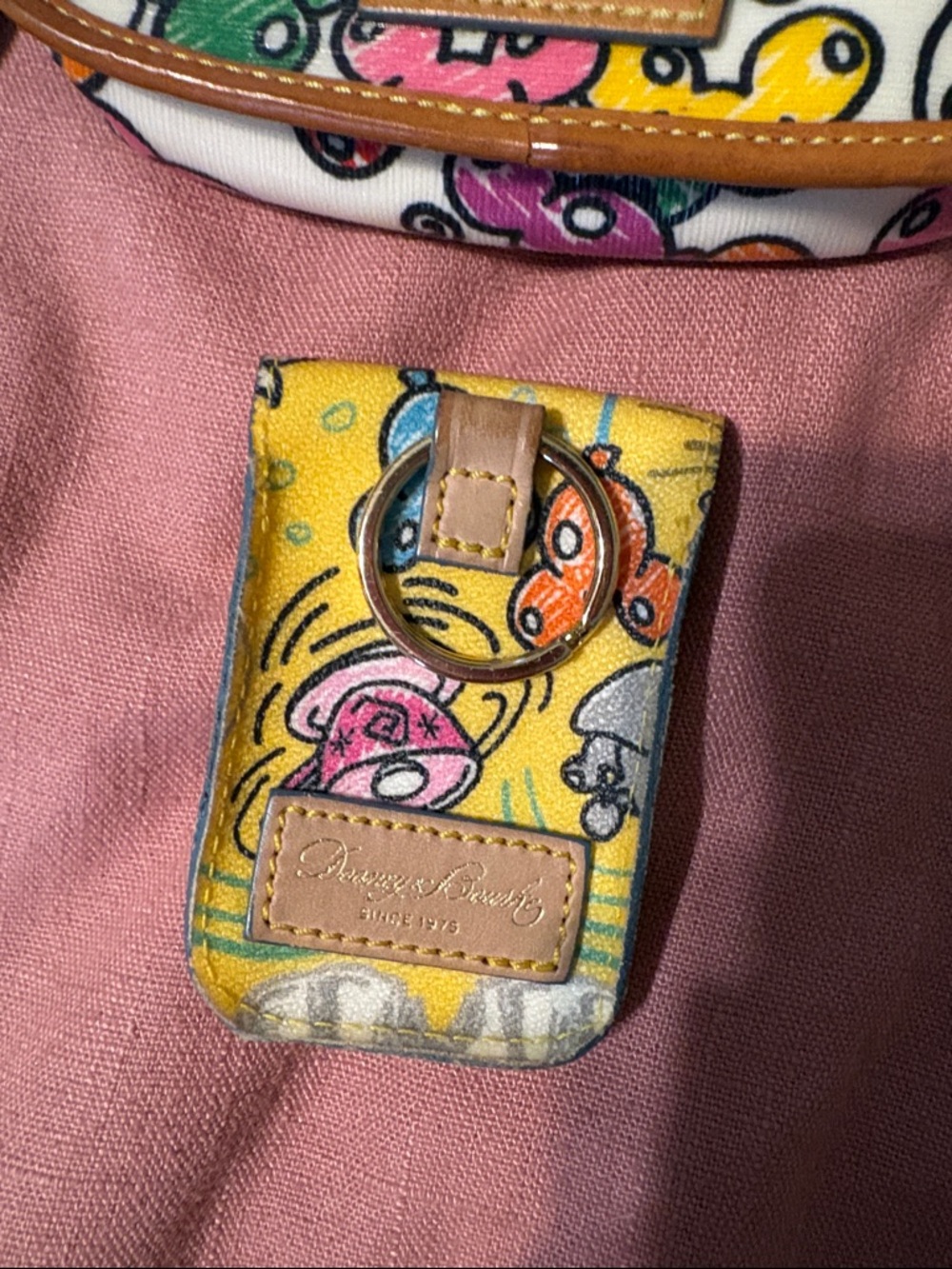 Mini Wristlet Wallet in Multicolor Balloon Print Dooney and Bourke - Picture 3 of 6